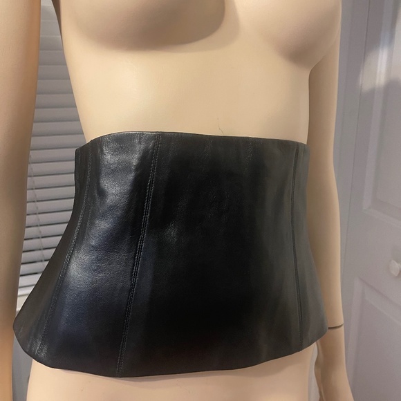 Unique New Chanel Black Corset Belt Black  Lamb Leather  Size FR40 France main image 8